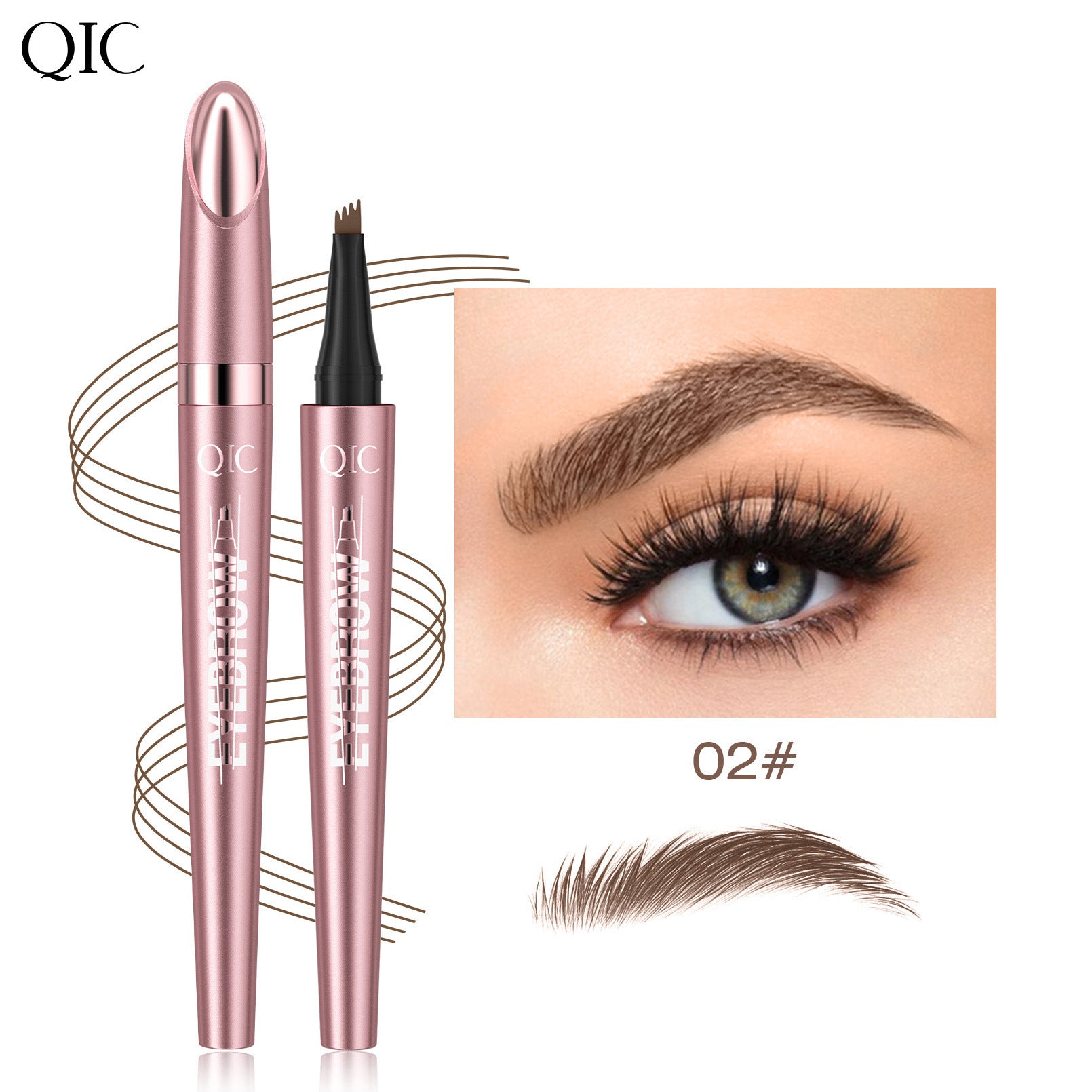 Rose Gold Four-Claw Eyebrow Pencil
