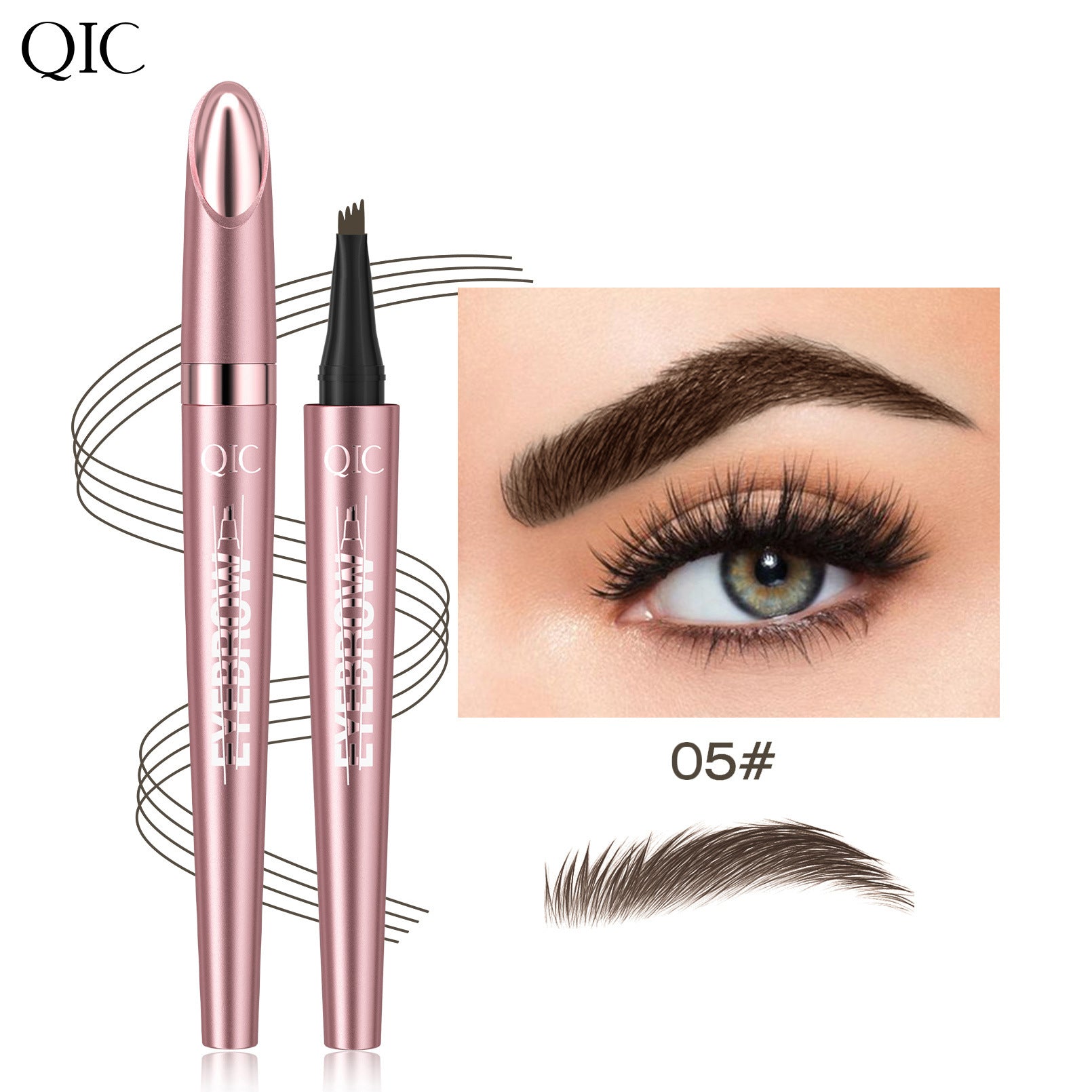 Rose Gold Four-Claw Eyebrow Pencil