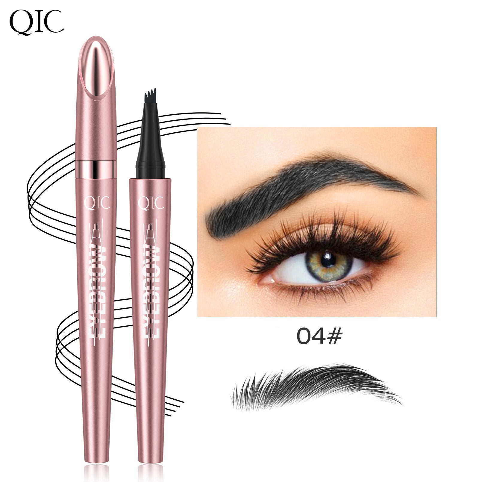 Rose Gold Four-Claw Eyebrow Pencil