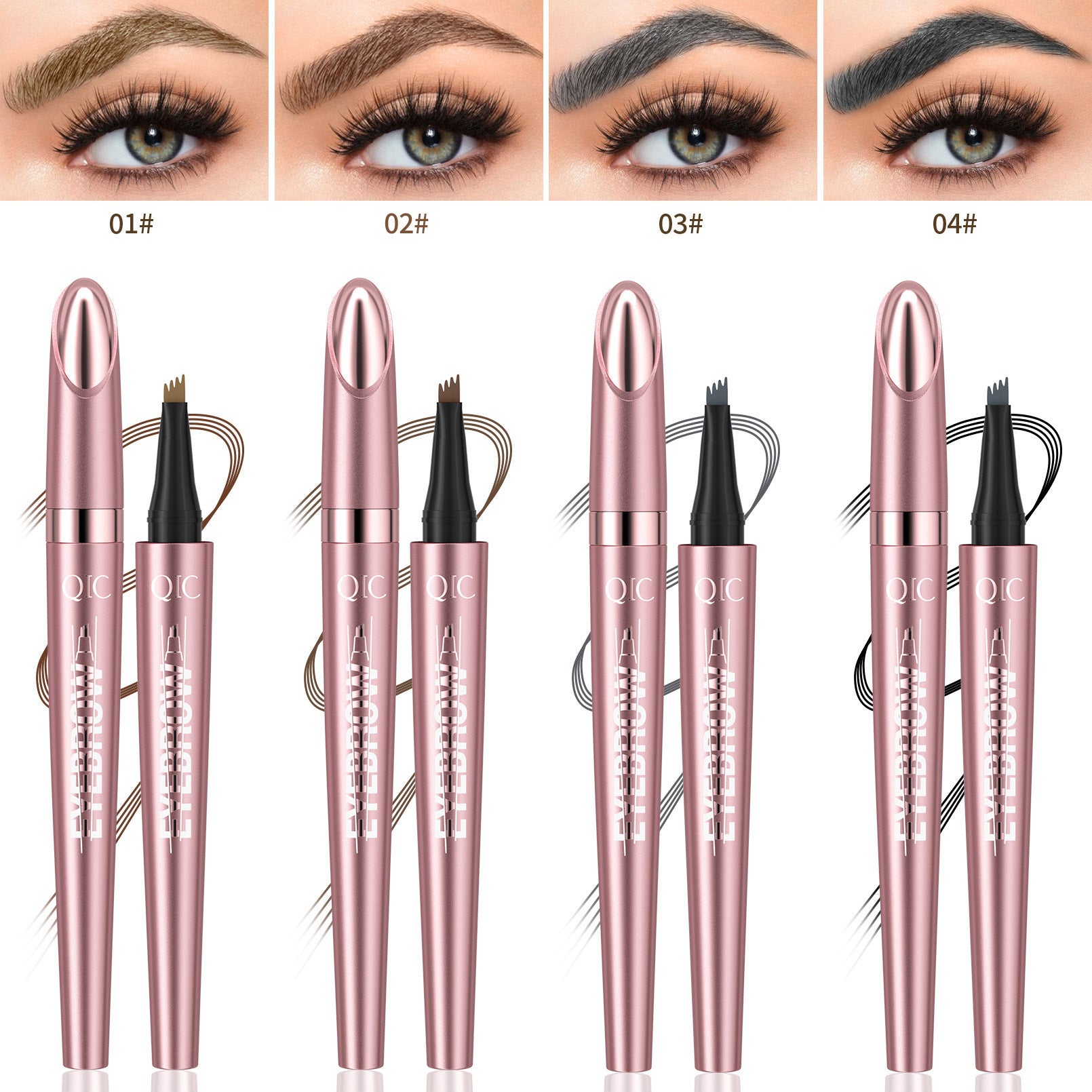 Rose Gold Four-Claw Eyebrow Pencil