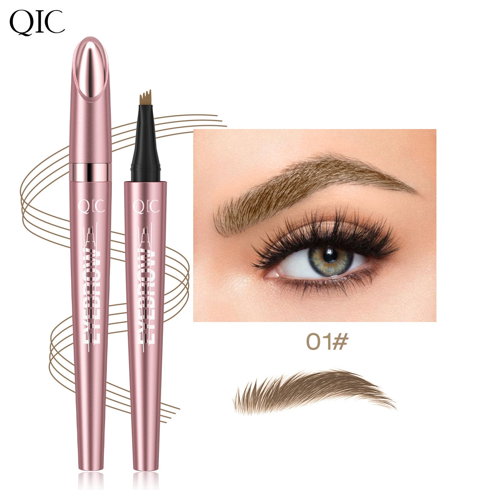 Rose Gold Four-Claw Eyebrow Pencil