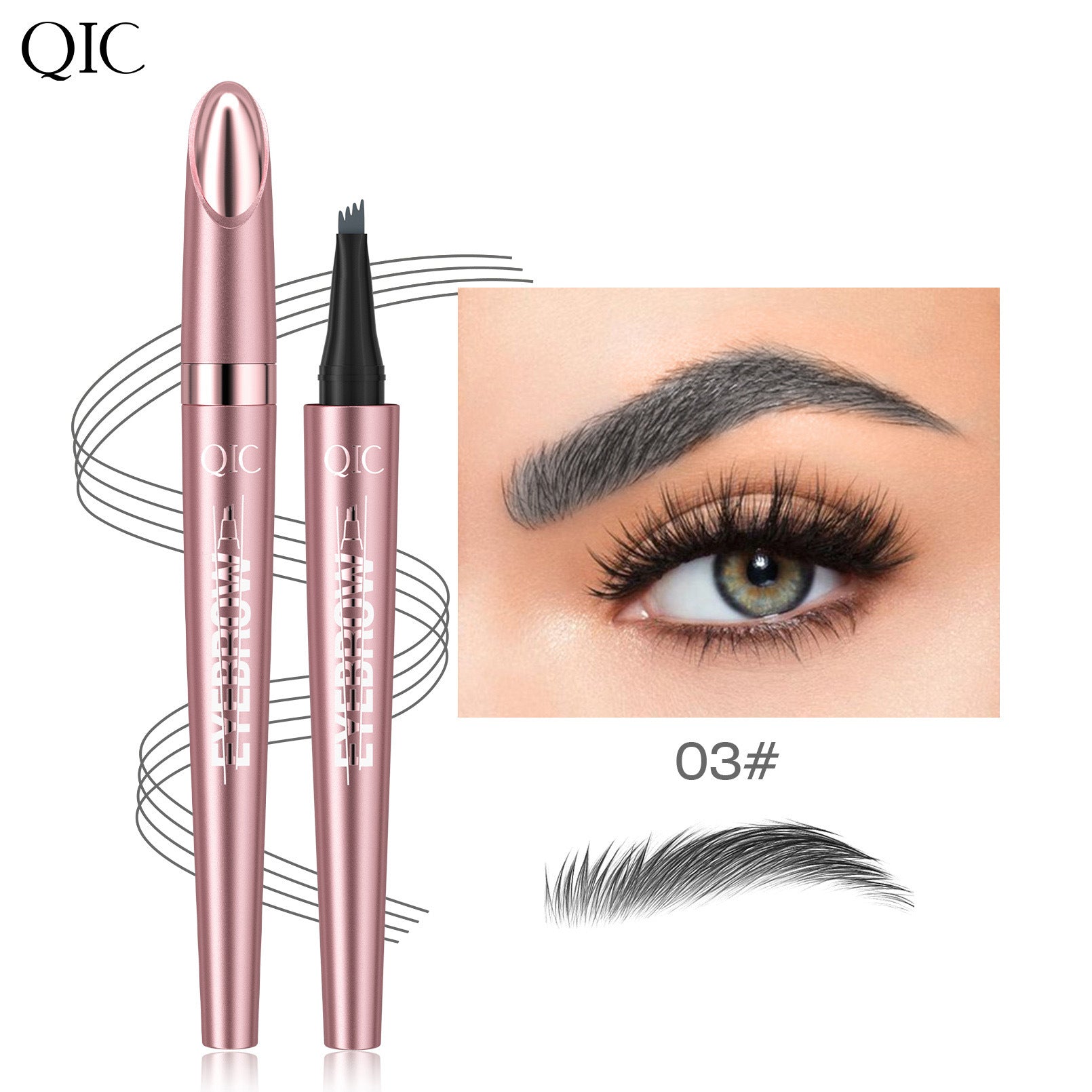 Rose Gold Four-Claw Eyebrow Pencil