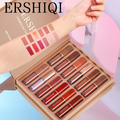 12-Color Matte Pearlescent Lip Gloss Set